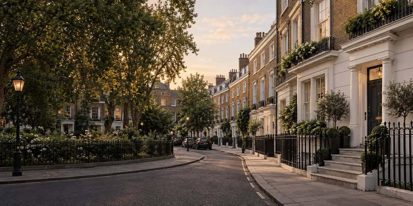 Period terraces and a garden square setting in Barnsbury, Islington