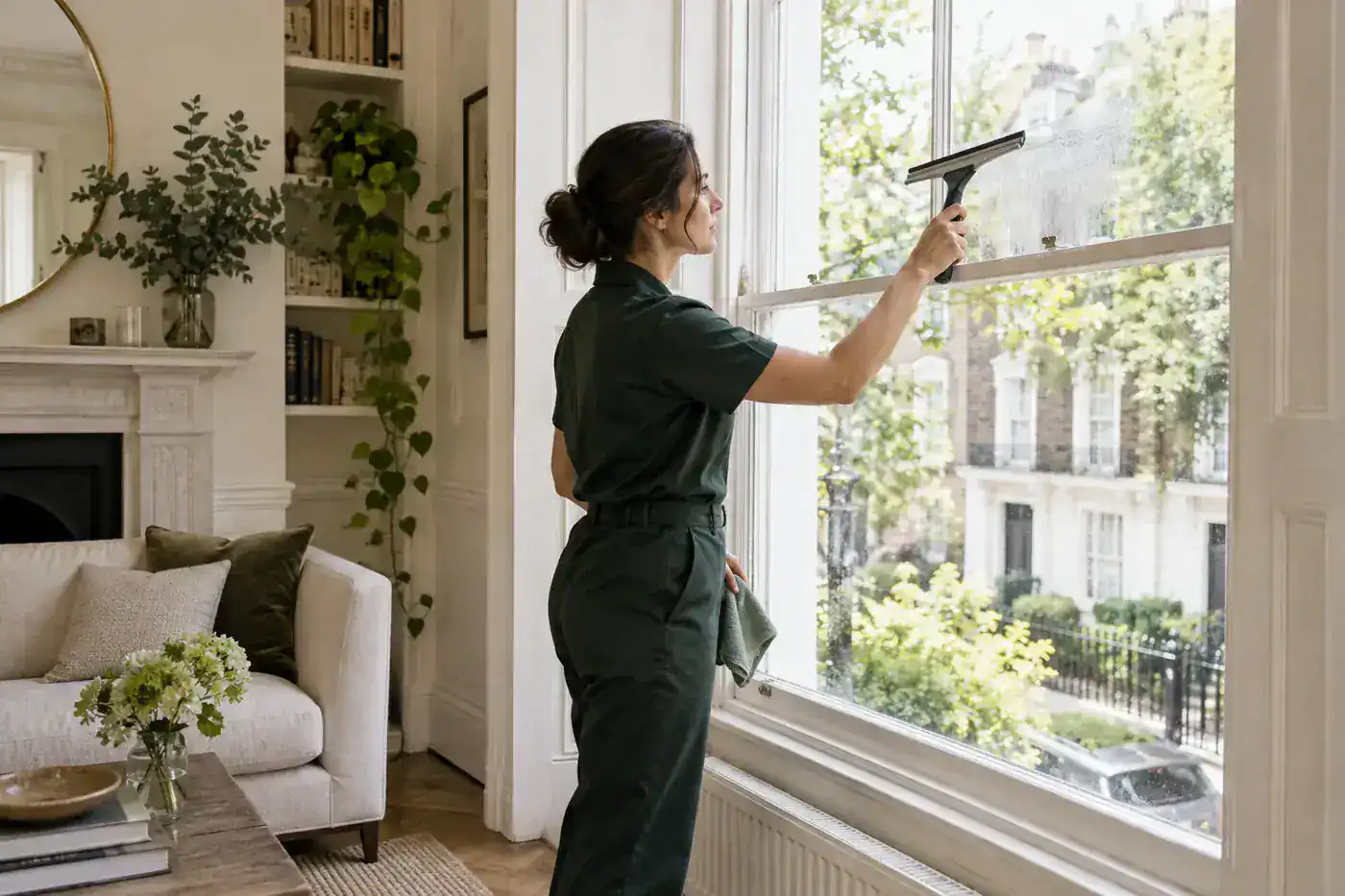Interior window cleaning for an Islington home
